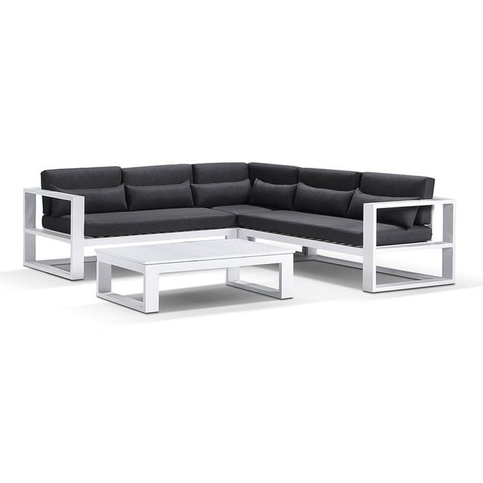 Santorini Package A Corner Lounge White & Denim Grey Cushions
