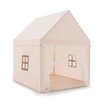 Costway Kids Playhouse Pretend Play Cottage Indoor & Outdoor Play Tent - Beige