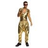 Rapper Pants Adult 90s Hip Hop Halloween Costume with Drop Crotch Style - Gold, Standard