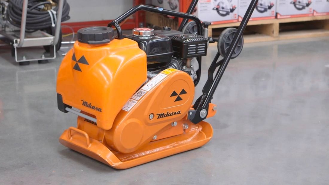 Mikasa compactor inside a bunnings store on the floor