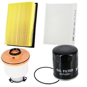 NTK Complete Service Kit for Toyota Hilux GUN112-136 Ute 2015+ 2.4L 2.8L Turbo Diesel | Air, Oil, Fuel, Cabin Filter