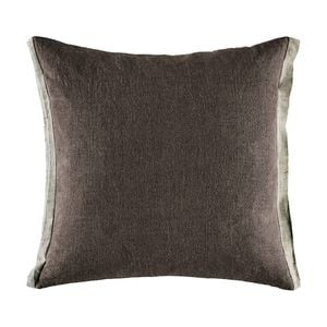 Kas Australia Belrose Cushion Linen Flange Charcoal 50x50cm
