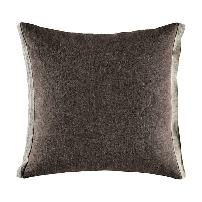 Kas Australia Belrose Cushion Linen Flange Charcoal 50x50cm
