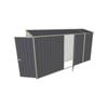 Build-a-Shed 0.8 x 3.7 x 2m Skillion Single Hinged Door Shed with Single Hinged Side Door - Grey
