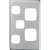 HPM Excel Dble Powerpoint Extra Switch Coverplate Vertical Matt Silver