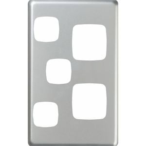 HPM Excel Dble Powerpoint Extra Switch Coverplate Vertical Matt Silver