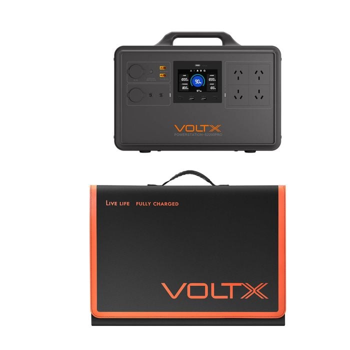Voltx 2400w Power Station 2240wh With 200w Foldable Panel – Off-grid, Rv & Emergency Power Bundle