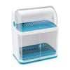 Catzon 2-Tier Plastic Drying Rack with Lids Quick Drain for Kitchen Counter