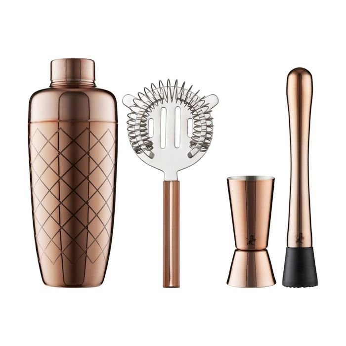 4pc Maxwell & Williams Cocktail Co Lafayette Shaker Bar Tool Set - Rose Gold