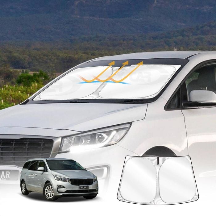 Windshield Sun Shade for Kia Carnival 2015-2020 Blocks UV Rays Foldable Custom Visor Protector