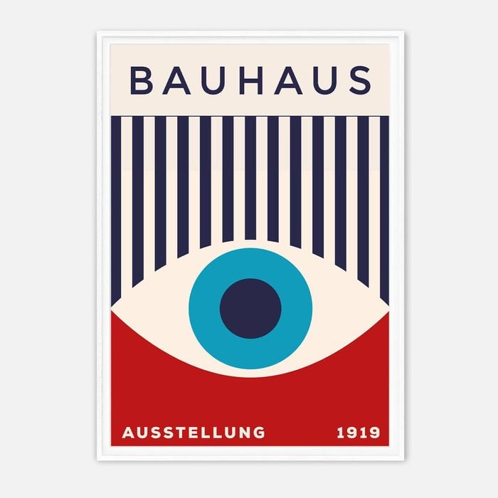 Galrie Bauhaus Ausstellung Exhibition 1919 - Iconic Modernist Art Print for Home Decor, White Frame, A4 21 x 30cm (8 x 12inch)