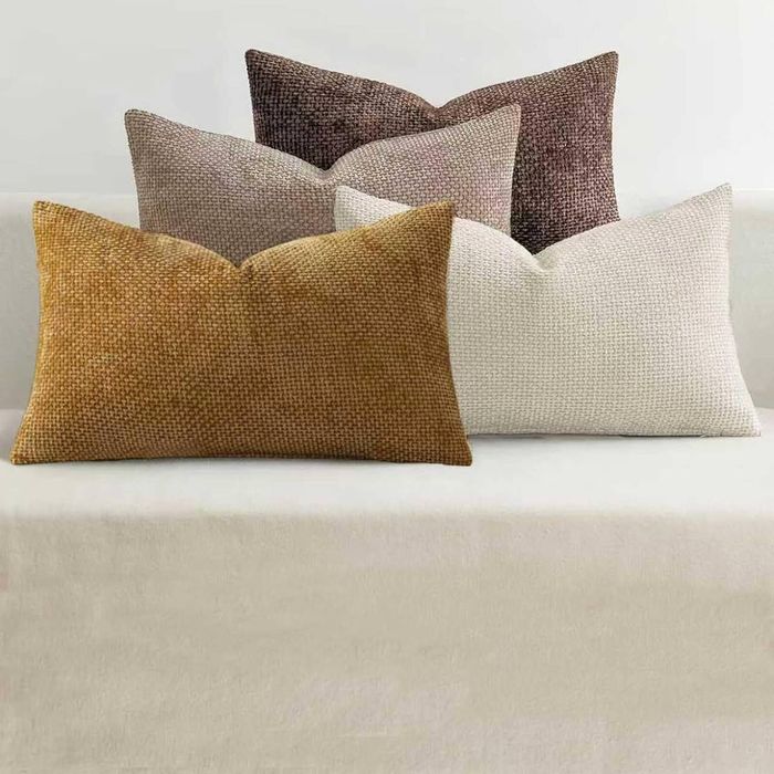 Gioia Casa 4-Pack Chenille Grid Cushion Covers 30cm x 50cm - Warm Brown