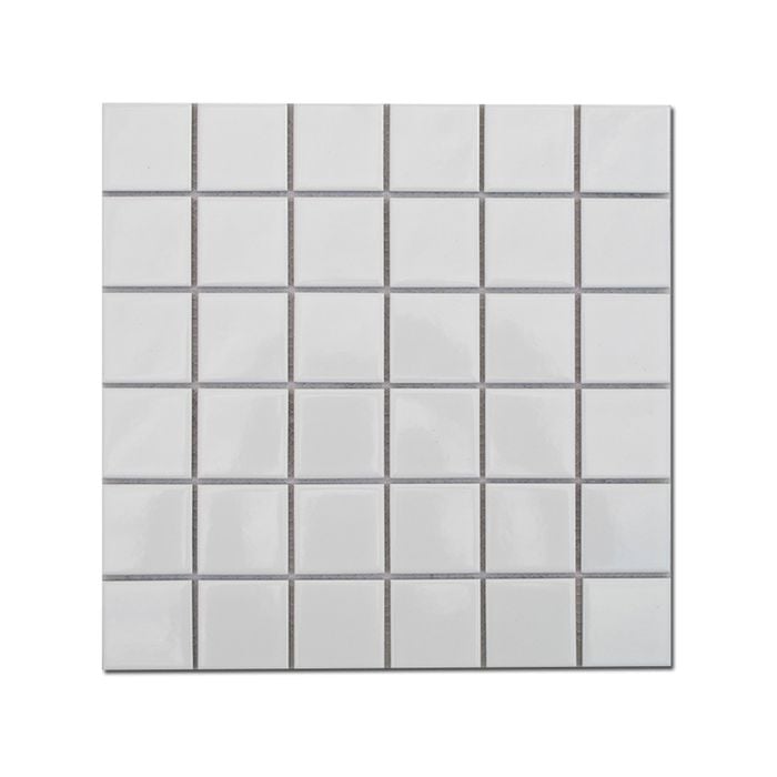Johnson Tiles 306 x 306mm White Gloss Square Mosaic - Each