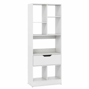 Costway Bookcase Freestand Bookshelf Drawer 7Cube Anti-tip Kit White