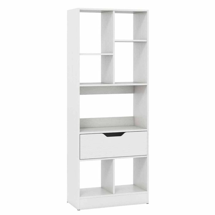 Costway Bookcase Freestand Bookshelf Drawer 7Cube Anti-tip Kit White