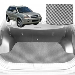 6D Diamond Car Boot Mat for Hyundai Tucson JM2004-2009-Cargo Mat-Grey-Outback GT
