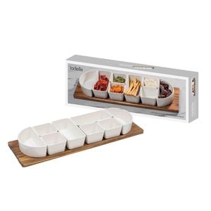 Ladelle Alto Serve & Share Porcelain/Wood Modular Server Medium Dinnerware
