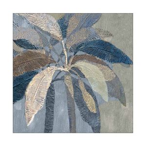 Artey | Golden Blue Palms I - Stretched Canvas - Stretched Canvas - 100 x 100cm