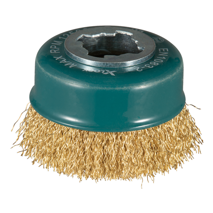 Makita X-LOCK 75mm Crimped Brass Coated Cup Brush