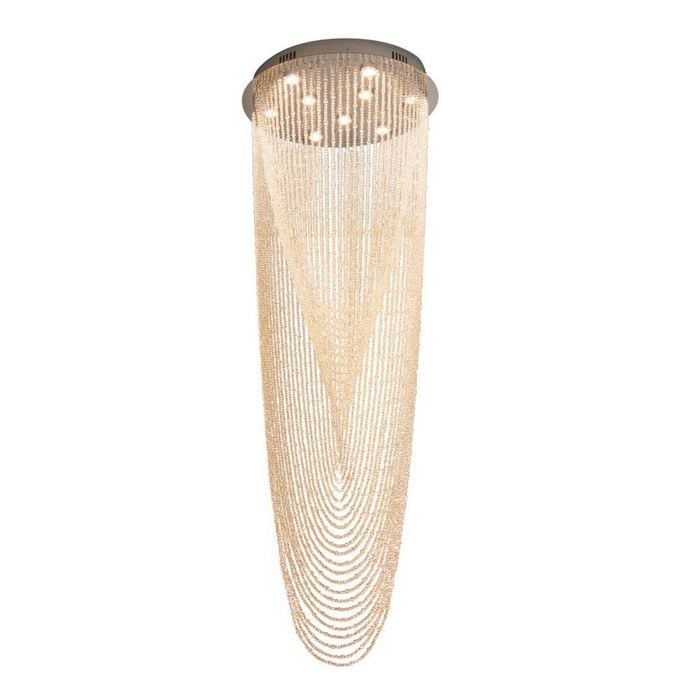 Eli & Co. Lighting Virella Draped Crystal Chandelier 3CCT – 60cm Ceiling Light