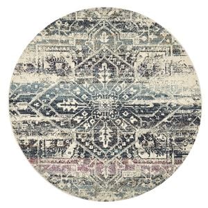 The Rug Connection Gallery 865 Navy 240x240cm - Large Round Transitional Pet Friendly Indoor Rug