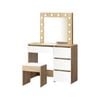 Oikiture Natural Dressing Table Stool Set 139cm Vanity Desk