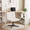 HOMFURN 140cm Computer Desk with 360° Rotating Shelf, Armless Criss Cross Chair Set, Beige & Oak Home Office Furniture