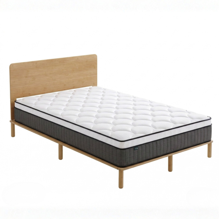 Zinus Double Package Set - Arden Bamboo Bed Frame & Support iCoil Pocket Spring Eurotop Mattress Set