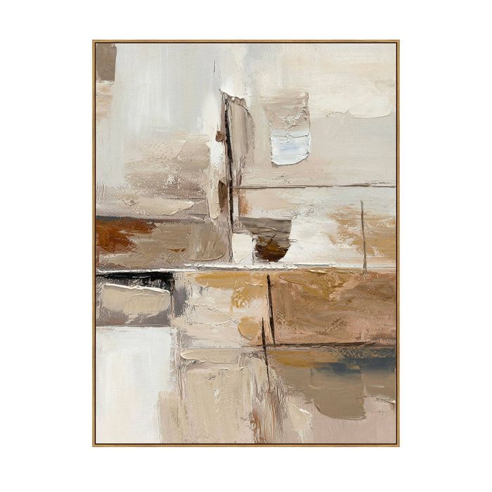 Stone Passage Hand-Painted Textured Canvas Wall Art