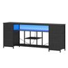 Ufurniture 160cm LED TV Cabinet w/ Charging Station Modern Entertainment Center TV Stand w/ 6 Drawers & Open Shelves Black