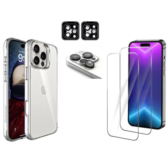 Icoverlover For Iphone 16 Pro Max Case + 2x Screen + 2x Camera Lens Protectors