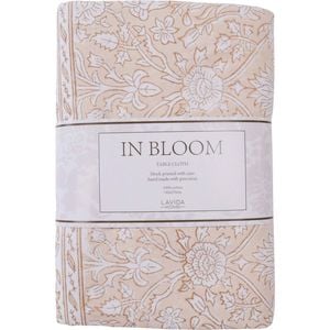 LVD Cotton Floral Tablecloth Dining Table Cover 145x270cm - Natural