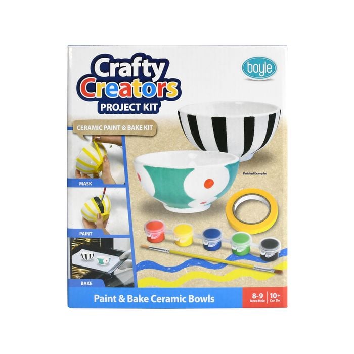 Boyle Crafty Creators Paint And Bake Ceramic Bowls Project Kit