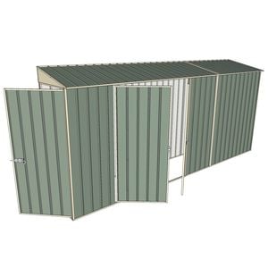 Build-a-Shed 0.8 x 4.5 x 2m Hinged Door Tunnel Shed With Double Hinged Doors - Green