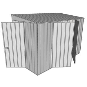 Build-a-Shed 1.5 x 3 x 2m Double Hinged Side Door Skillion Shed - Zinc