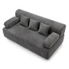 Ufurniture 200cm 3 Seater Sofa Bed w/ Removable Armrests 2-in-1 Convertible Boneless Sleeper Couch Grey