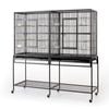 Double Flight Bird Cage With Divider For Canary Parakeet Cockatiel Lovebird Finch Flight Cage