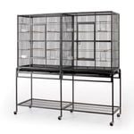 Double Flight Bird Cage with Divider for Canary Parakeet Cockatiel Lovebird Finch Flight Cage