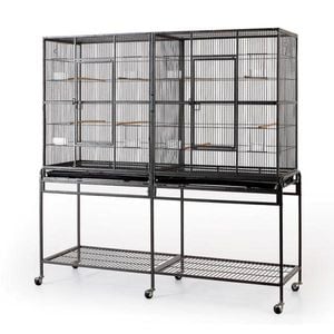 Double Flight Bird Cage With Divider For Canary Parakeet Cockatiel Lovebird Finch Flight Cage