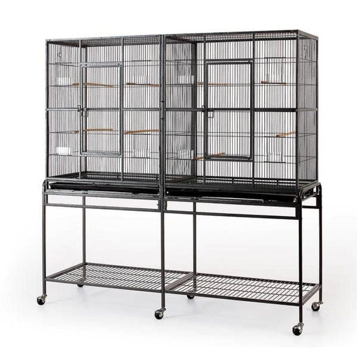 Double Flight Bird Cage With Divider For Canary Parakeet Cockatiel Lovebird Finch Flight Cage