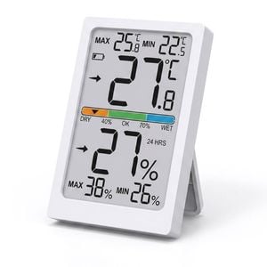 Sansai LCD Digital Thermometer & Humidity Monitor Wall Mounted 7x10cm White