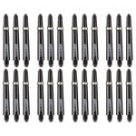 8x 3pc Formula Sports Tex Grip 30mm Nylon Shafts Short - Black