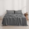 Dreamaker Superfine Washed Microfibre Sheet Set Charcoal Split King Bed