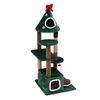 Costway Christmas Cat Tree Kitty Furniture Decoration Indoor Cat Tower w/DIY Snowflakes-Green