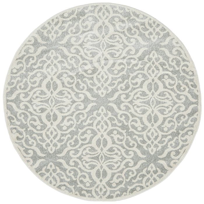 Liu Lydia Silver 150x150cm - Small Round Pet Friendly Indoor Rug
