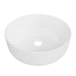 New England Joinery 360mm White Gloss Allure Dimple Basin - White Gloss