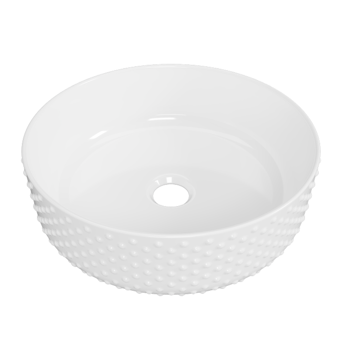 New England Joinery 360mm White Gloss Allure Dimple Basin - White Gloss