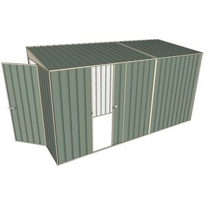 Build-a-Shed 1.5 x 3.7 x 2m Hinged Door Tunnel Shed with Sliding Side Door - Green