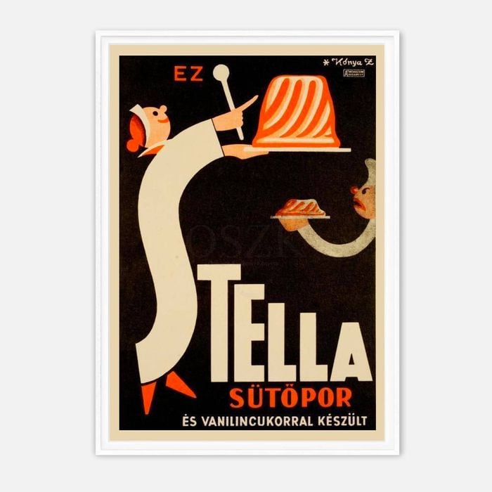 Galrie Stella Sütöpor Vintage Advertising Poster Art Print, White Frame, A4 21 x 30cm (8 x 12inch)