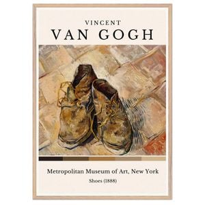 Galrie Van Gogh's Iconic Shoes Art Print Stunning Post-Impressionist Masterpiece, Wood Frame, A4 21 x 30cm (8 x 12inch)